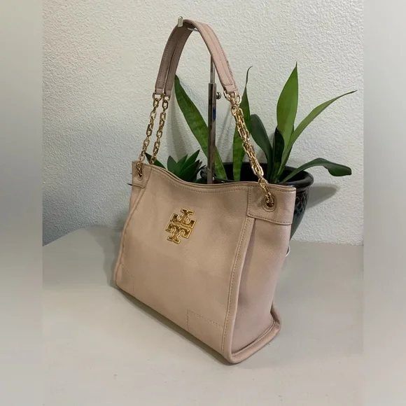 Tory Burch Blush Leather Chain-Handle Shoulder Tote - Picture 3 of 15